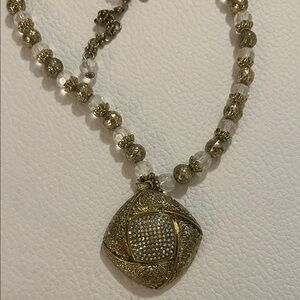 EUC Monet Gold and Silver Beaded Necklace